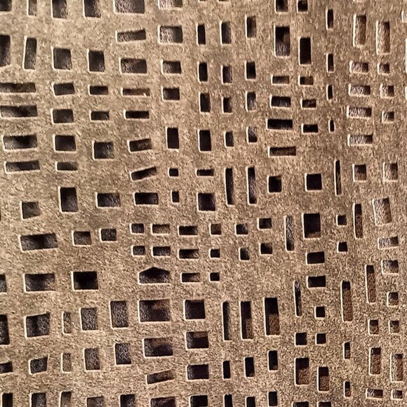 Ecru Taupe Suede Laser Cut Top - Picture 3 of 5